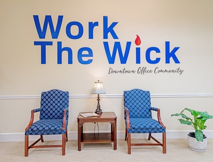 Inside of the Wick Building with chairs